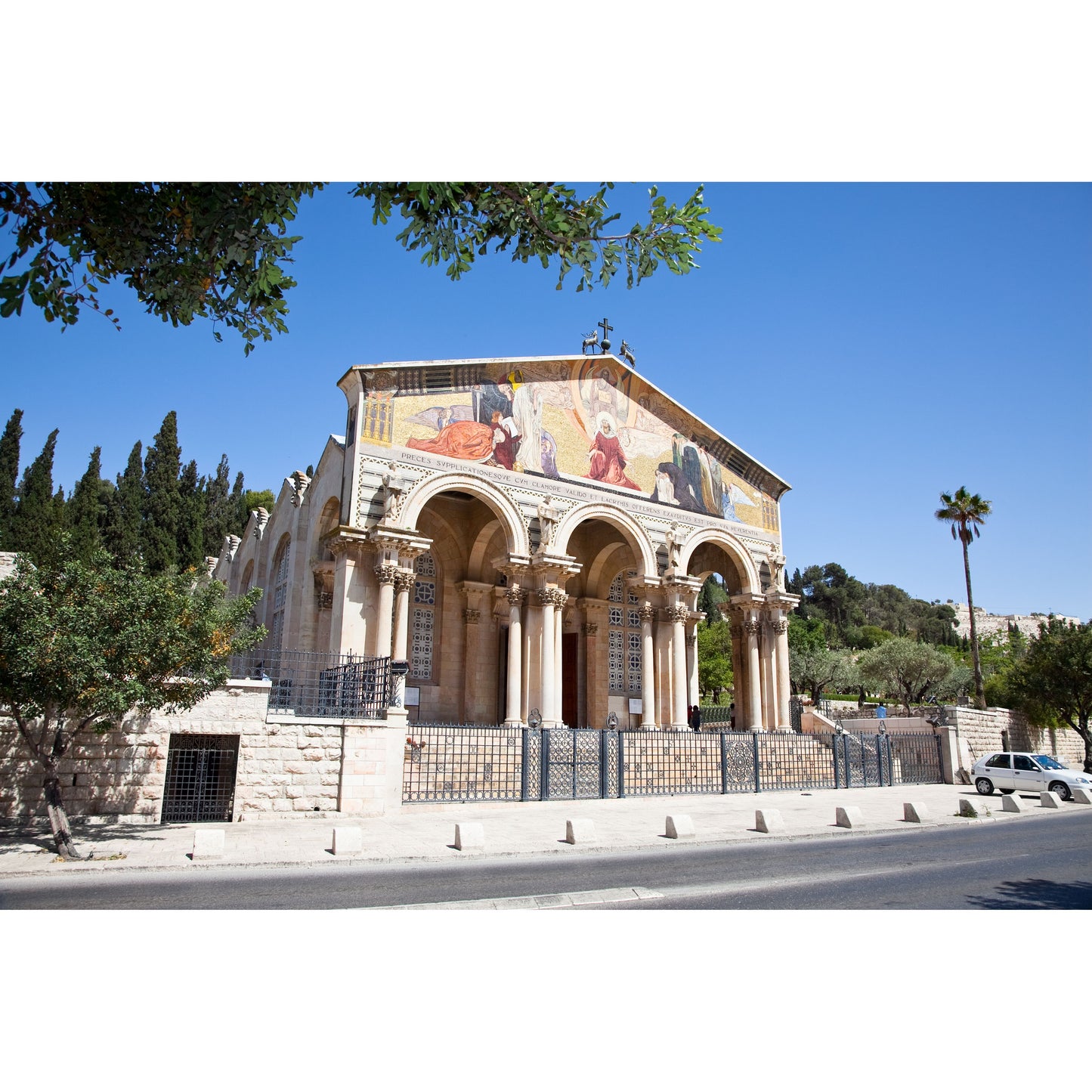 Church of All Nations in Gethsemane Jerusalem mosaic façade

Prayer for emotional renewal at the Church of All Nations with candle and olive trees
