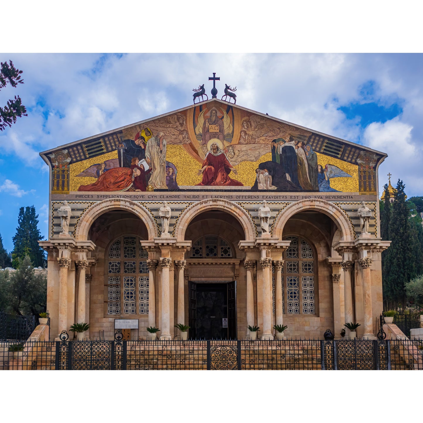 Church of All Nations in Gethsemane Jerusalem mosaic façade

Prayer for emotional renewal at the Church of All Nations with candle and olive trees