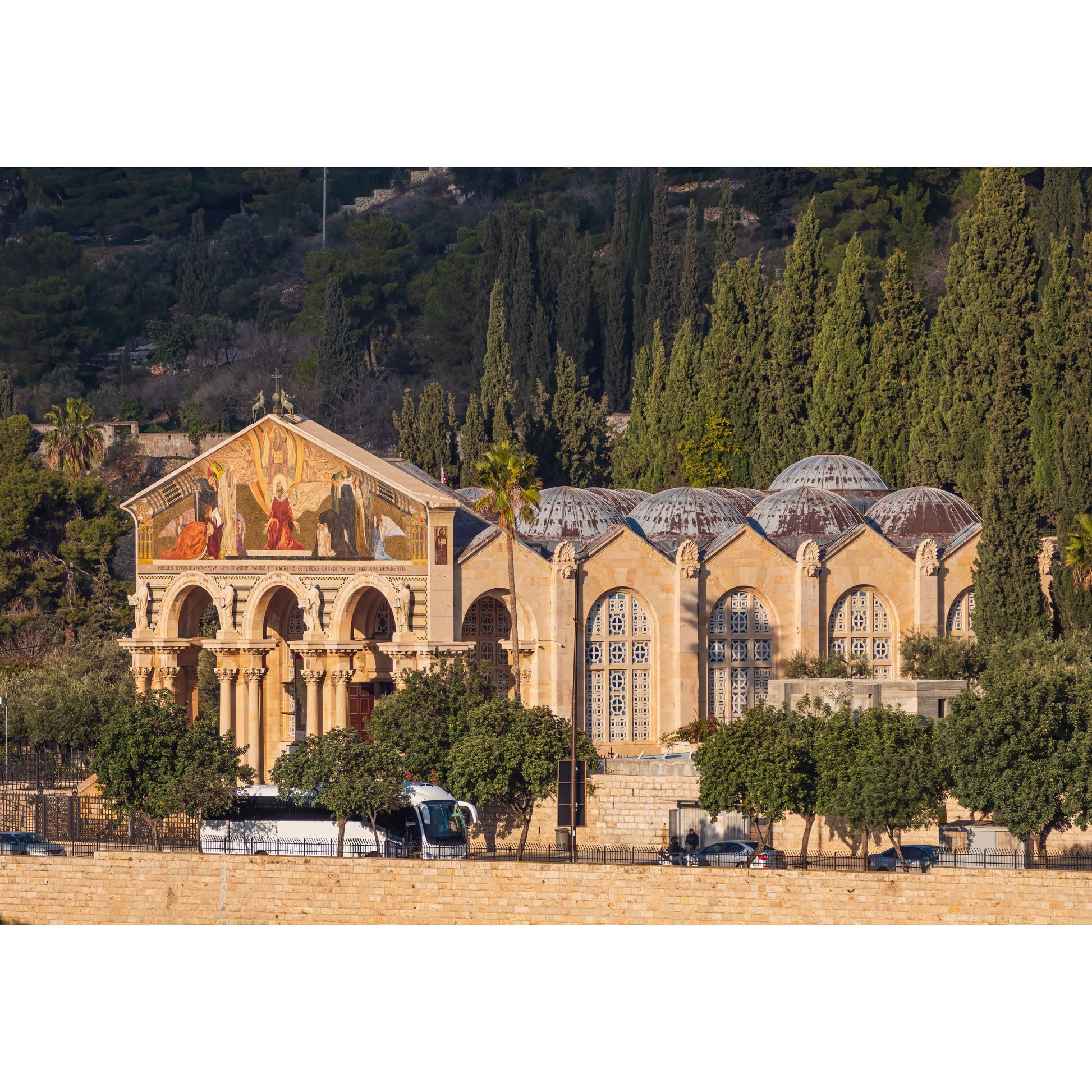 Church of All Nations in Gethsemane Jerusalem mosaic façade

Prayer for emotional renewal at the Church of All Nations with candle and olive trees